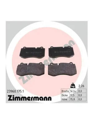 Poslední Šance Sada brzdových destiček, kotoučová brzda ZIMMERMANN 23960.175.1