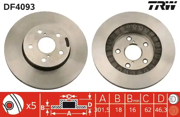 Brzdový kotouč TRW DF4093 Sezónní Sleva