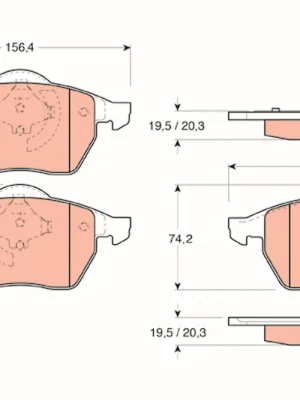 Omezená Nabídka Sada brzdových destiček, kotoučová brzda TRW GDB1200