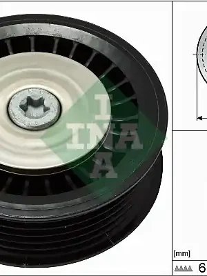 Vratná/vodicí kladka, klínový žebrový řemen INA 532067810 Originální