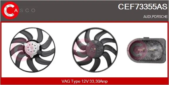Sleva Větrák, chlazení motoru CASCO CEF73355AS