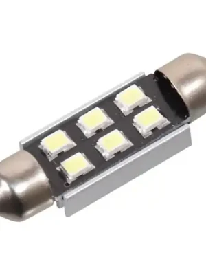 Žárovka 6 SMD LED 12V suf. SV8.5 38mm s rezistorem CAN-BUS bílá Nová Kolekce
